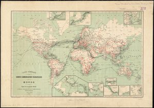 Mappa mondiale delle linee telegrafiche pubblicata dall